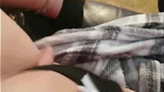 Jessica Glover playing with pussy for boyfriend Brendan while her husband is at work - porn video