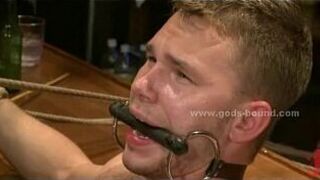 Bound gay sucks his master cock - porn video