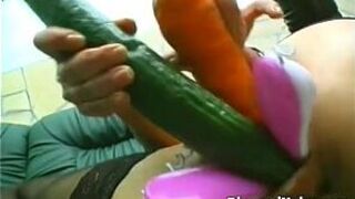 Hot girl puts toys in her pussy and ass - porn video
