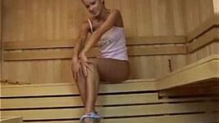 Pretty Teen Sauna Masturbation Session - porn video