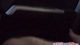Busty gf Chloe Addison railed in a car while being filmed - porn video