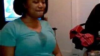 Black wife sucks black cock and gets mouthful - porn video